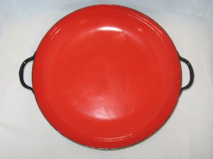 Caravelle -Krenit style Red Enamel Skillet/ Frying Pan- Mid-Century