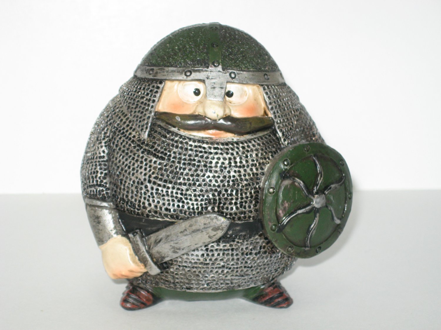 Vintage Cast Resin Viking Toy in Chain Mail Souvenir of Iceland