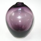 Pilgrim Art Glass MCM Mouthblown Plum Amethyst ‘Georgian’ Vase w/ Label Blenko Style