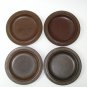 Arabia Finland RUSKA Ulla Procope Set of 4 Bread Dessert Plates - MCM Brown Stoneware Dishes