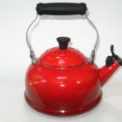 Le Creuset Red Ombre Enamel Teakettle 1.7 QT Whistling Tea Kettle Classic EUC