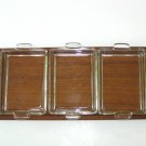 ESA Denmark Teak Serving Tray w/ Glass Condiment Insert Dishes Mid Century Danish Modern