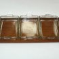 ESA Denmark Teak Serving Tray w/ Glass Condiment Insert Dishes Mid Century Danish Modern