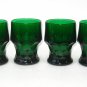 Set 4 Anchor Hocking Forest Green Georgian Water Glass 4.25" Tumblers Vintage EUC
