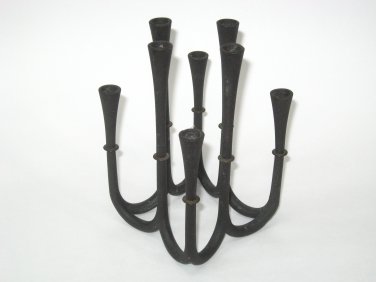 DANSK Denmark 8 Tiny Taper Candle Holder Candelabra Cast Iron IHQ Quistgaard
