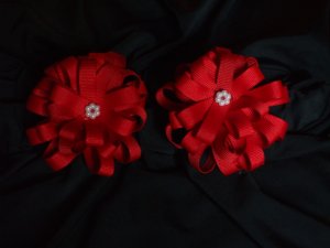 Flower Clips-Red