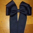 Tails Down Hair Bow-Navy Blue