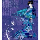Blue Geisha with Wings