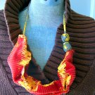 Orange Corduroy Spill - Industrial Necklace