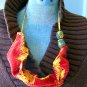 Orange Corduroy Spill - Industrial Necklace