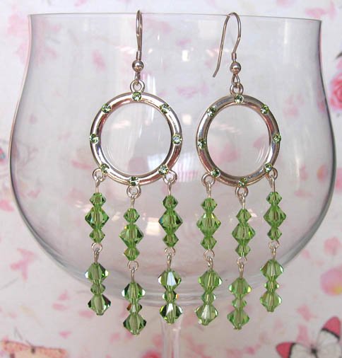 Crystal Hoops Peridot