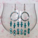 Crystal Hoops  Blue Zircon