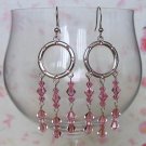 Crystal Hoops Lt Rose