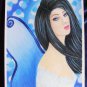 Winter Blue Fairy 8x10 Colored Pencil Original Painting Drawing Fantasy Art Fairy