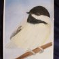 Chickadee On A Winterâ��s Day 5.5x8.5 Mixed Media Original Painting Bird Art
