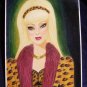 Modern Classic: Leopard 9x12 Colored Pencil Original Painting Drawing Fashion Illustration