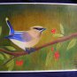 Cedar Waxwing 9x12 Colored Pencil Original Painting Drawing Bird Wildlife Nature Art