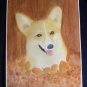 Autumn 9x12 Mixed Media Original Painting Dog Canine Pet Portrait Art