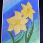 Bold Daffodils Mixed Media Original Painting Drawing Flower Floral Botanical Art