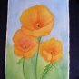 California Poppy Trio 8.26x11.81Trio Mixed Media Original Painting Drawing Flower Floral Art