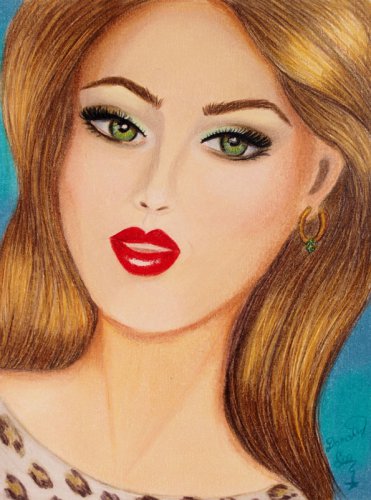 Barbie 6x8 Colored Pencil Original Painting Drawing Fashion Illustration Portrait Art
