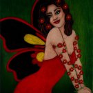 Summertime Fairy 9x12 Colored Pencil Original Painting Drawing Fantasy Fairy Art