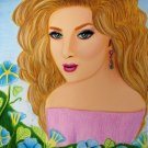 Femmes & Florals: Morning Gloria 9x12 Colored Pencil Original Painting Drawing Fashion Illustration