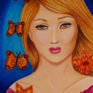 Fear Of Flying 8x10 Colored Pencil Original Painting Drawing Fashion Illustration Portrait Art