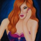 Summer Seduction in Satin and Lace 8x10 Colored Pencil Original Painting Fashion Illustration