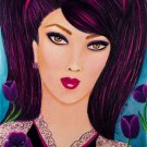 Chelsea Girl: Gothic Spring 9x12 Colored Pencil Original Painting Drawing Fashion Illustration