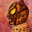 Legendary Tales of Lucha Libre: Gato Volador 9x12 Painting Lucha Libre Wrestling Masked Wrestler