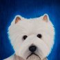 Fluffy Colored Pencil Original Painting Drawing West Highland Terrier White Dog Art Pet Portrait