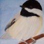 Chickadee On A Winterâs Day 5.5x8.5 Mixed Media Original Painting Bird Art