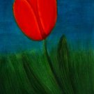 Tulip On A Clear Spring Day 7x10 Mixed Media Original Painting Floral Flower Botanical Art
