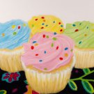Fun Fetti 6x8 Colored Pencil Original Painting Drawing Cupcakes Cupcake Bakery Baking Food Art