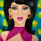 Mod Girl Spring 2021 8x10 Colored Pencil Original Painting Drawing Fashion Illustration Portrait Art
