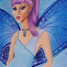 Winter Princess Fairy 9x12 Mixed Media Original Painting Fantasy Art Fairy Fashion