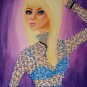 Party Time In Lace & Paillettes 9x12 Colored Pencil Original Painting Drawing Fashion Illustration