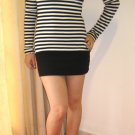 Long Sleeve Black & White Top