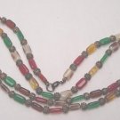 VINTAGE MULTICOLOR GLASS BEAD NECKLACE