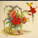 EG Barnhill 1930s Signed Old Florida Print Hibiscus Highwaymen Style Mint!