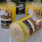 Sunflower Scented Glass Tumbler Wax Votive Candle 3 Oz.