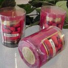 Raspberry Scented Glass Tumbler Wax Votive Candle 3 Oz.