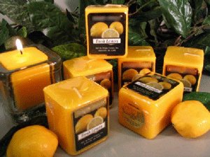 Fresh Lemon Citrus Scented Hand Poured 3oz Square Votive Candle
