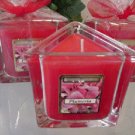 Plumeria Scented Triangle Glass Jar Candle  7 Oz.