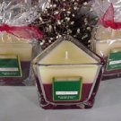 Mulberry/Vanilla Scented Triangle Glass Jar Candle  7 Oz.