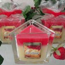 Strawberry Cheesecake Scented Triangle Glass Jar Candle  7 Oz.