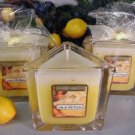 Lemon Meringue Scented Triangle Glass Jar Candle  7 Oz.