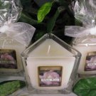 White Rose Scented Triangle Glass Jar Candle  7 Oz.
