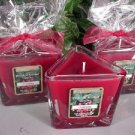 Cranberry Scented Triangle Glass Jar Candle  7 Oz.